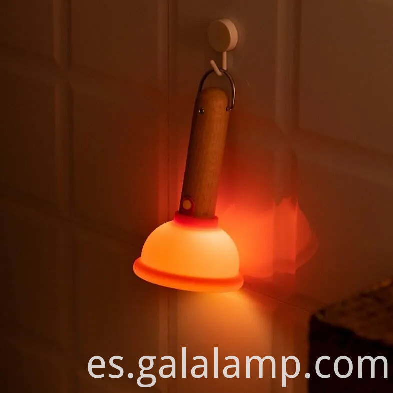Luz de la noche de inodoro elegante para manija de madera con motivo único
